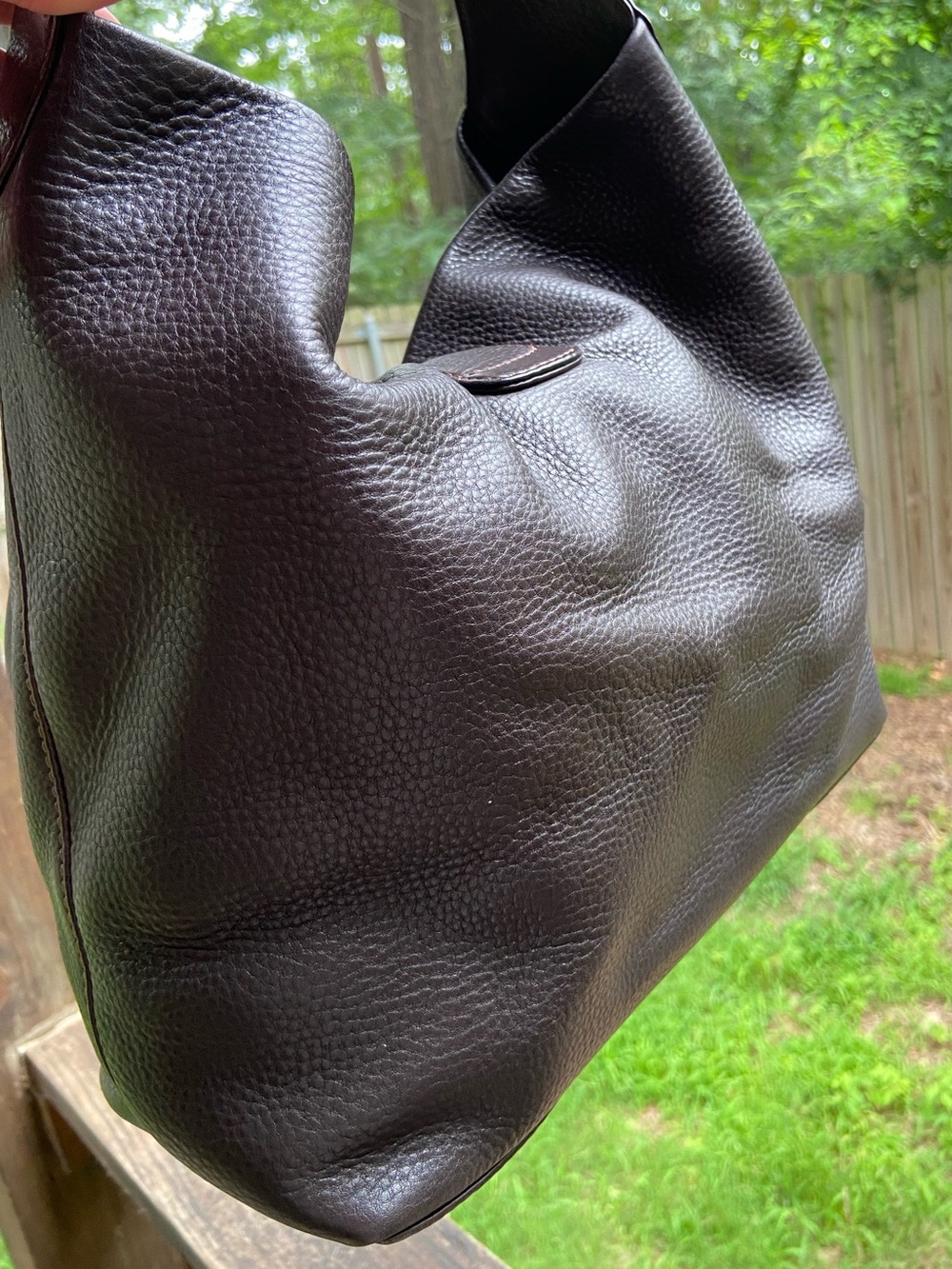 Dooney & Bourke Dark Brown Pebble Leather Annalisa Hobo Slouchy Bag Boho Chic - Picture 16 of 17